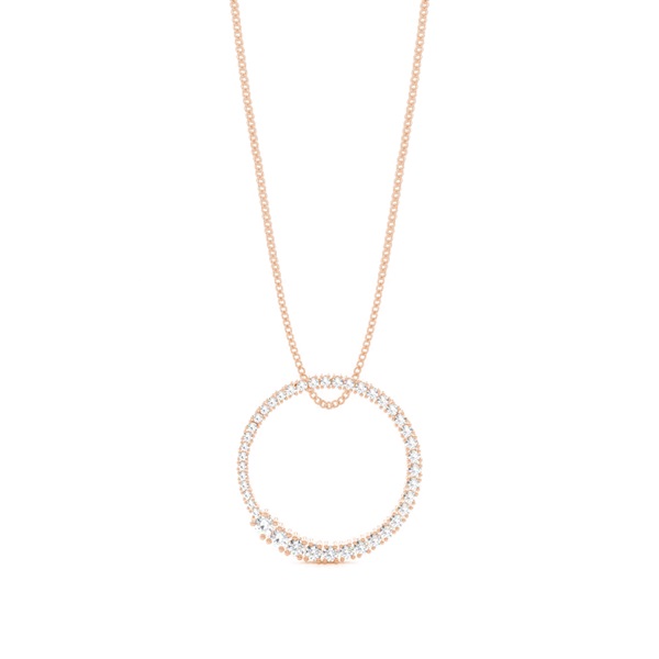 4 Prong Setting Round Diamond Circle Pendant