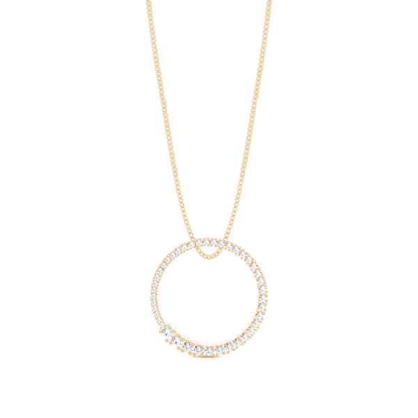 4 Prong Setting Round Diamond Circle Pendant