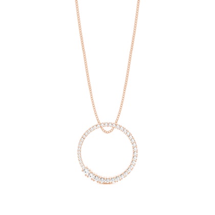 Rose Gold Circle Diamond Pendants