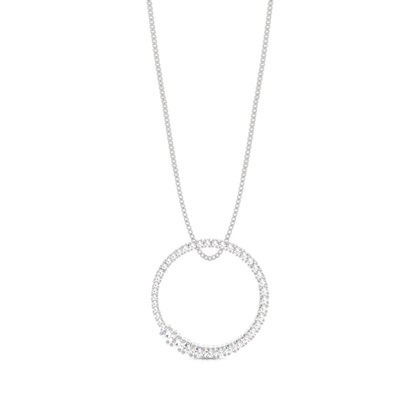 4 Prong Setting Round Diamond Circle Pendant