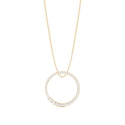 4 Prong Setting Round Diamond Circle Pendant