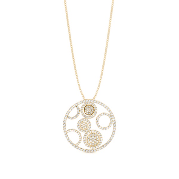 Pave Setting Round Diamond Circle Pendant