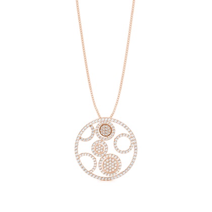 Rose Gold Circle Diamond Pendants