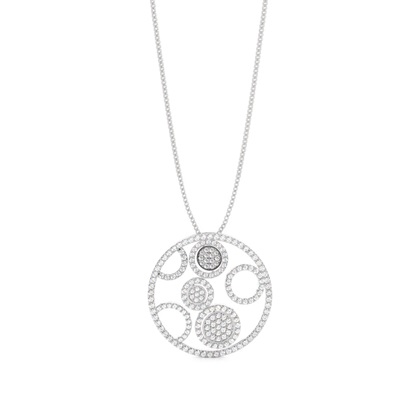 Pave Setting Round Diamond Circle Pendant
