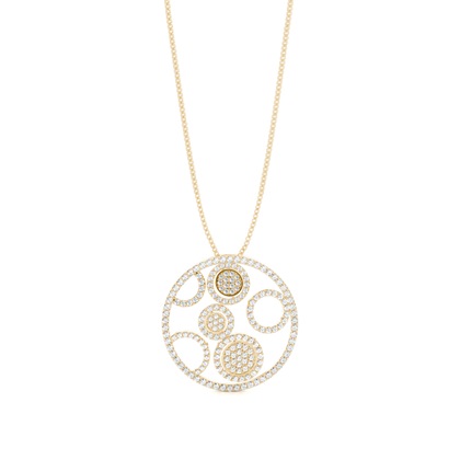 Yellow Gold Circle Diamond Pendants