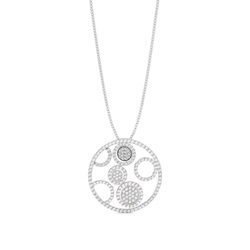Runder Diamant Designer Anhänger in einer Pavefassung