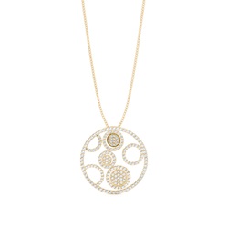 Pave Setting Round Diamond Circle Pendant
