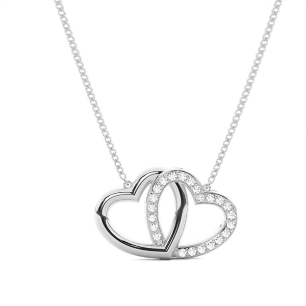 Pave Setting Round Diamond Heart Pendant