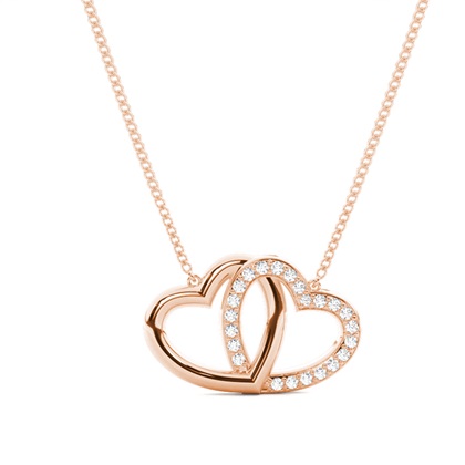 Rose Gold Heart Diamond Pendants