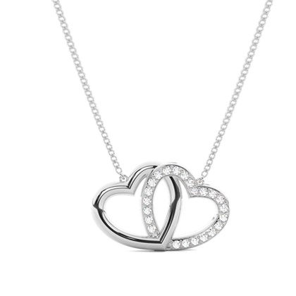 Pave Setting Round Diamond Heart Pendant