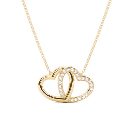 Yellow Gold Heart Diamond Pendants
