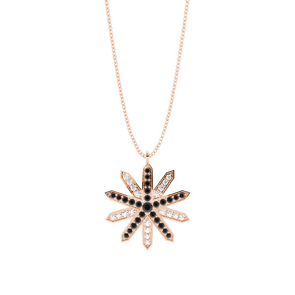 Pave Setting Round Black Diamond Designer Pendant