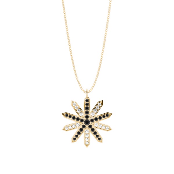 Pave Setting Round Black Diamond Designer Pendant