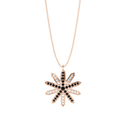 Pave Setting Round Black Diamond Designer Pendant