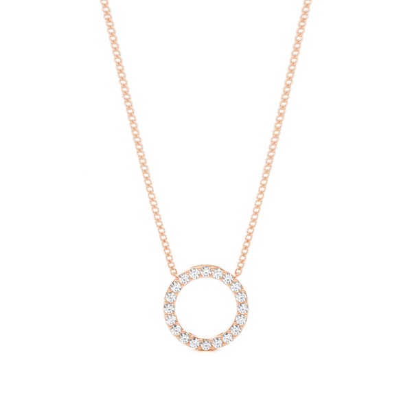 Pave Setting Round Diamond Circle Pendant