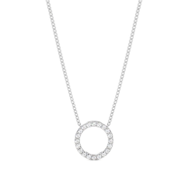 Pave Setting Round Diamond Circle Pendant
