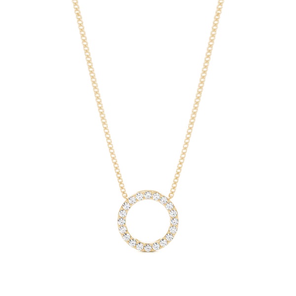 Pave Setting Round Diamond Circle Pendant