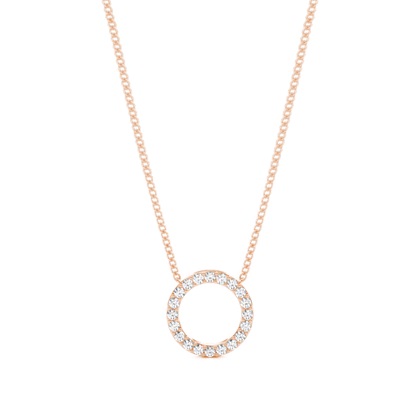 Rose Gold Circle Diamond Pendants