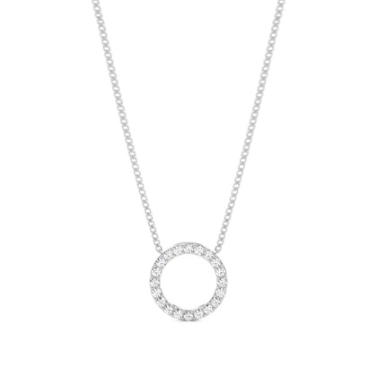 Pave Setting Round Diamond Circle Pendant