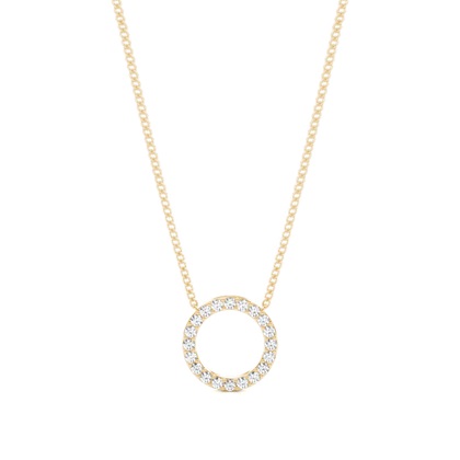 Yellow Gold Circle Diamond Pendants