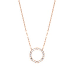 Pave Setting Round Diamond Circle Pendant