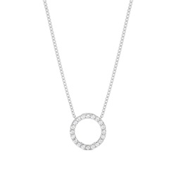 0.50ct Pavé-Set Round Diamond Circle Pendant