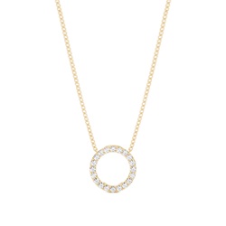 Pave Setting Round Diamond Circle Pendant