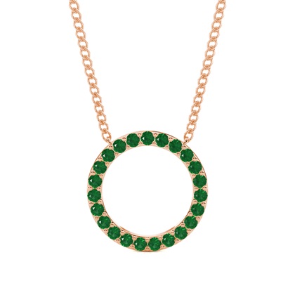 Rose Gold Circle Diamond Pendants