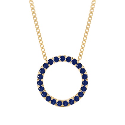 Yellow Gold Circle Diamond Pendants