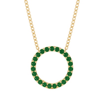 Yellow Gold Circle Diamond Pendants