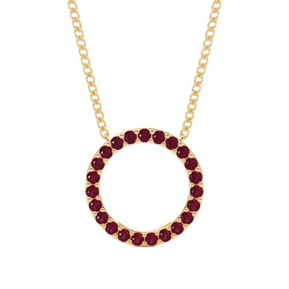 Yellow Gold Circle Diamond Pendants