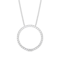 0.50ct Pavé-Set Round Diamond Circle Pendant