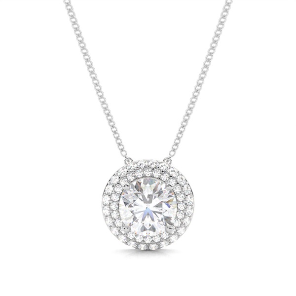 4 Prong Setting Moissanite Cluster Pendant