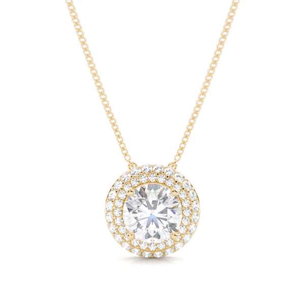 4 Prong Setting Moissanite Cluster Pendant