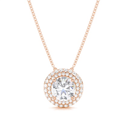 Round Moissanite Diamond Pendants
