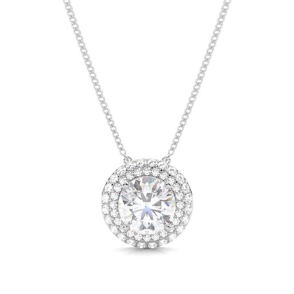 4 Prong Setting Moissanite Cluster Pendant