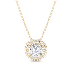4 Prong Setting Moissanite Cluster Pendant