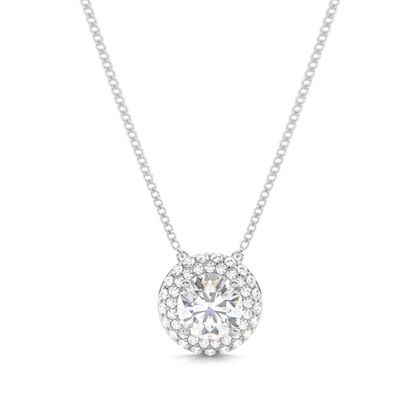 4 Prong Setting Moissanite Cluster Pendant
