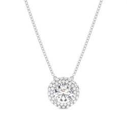 Runder Diamant Cluster Anhänger in einer Krappenfassung