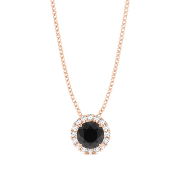 4 Prong Setting Black Diamond Halo Pendant