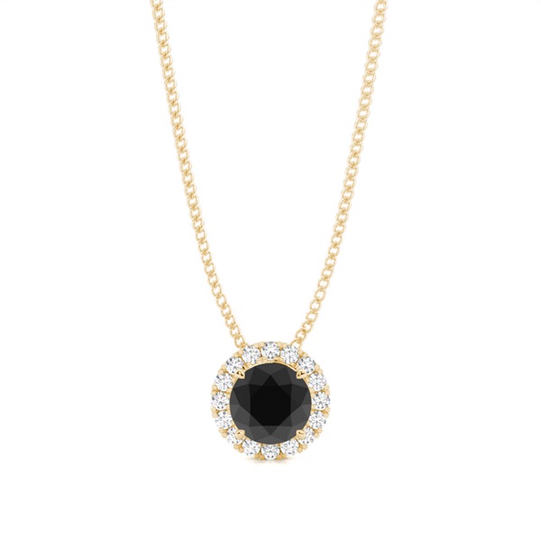 4 Prong Setting Black Diamond Halo Pendant