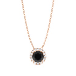 4 Prong Setting Black Diamond Halo Pendant