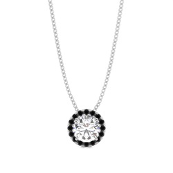 4 Prong Setting Black Diamond Halo Pendant