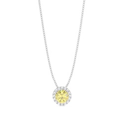 Prong Setting Yellow Diamond Halo Pendant