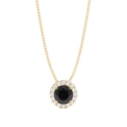 4 Prong Setting Black Diamond Halo Pendant