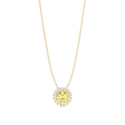 Prong Setting Yellow Diamond Halo Pendant
