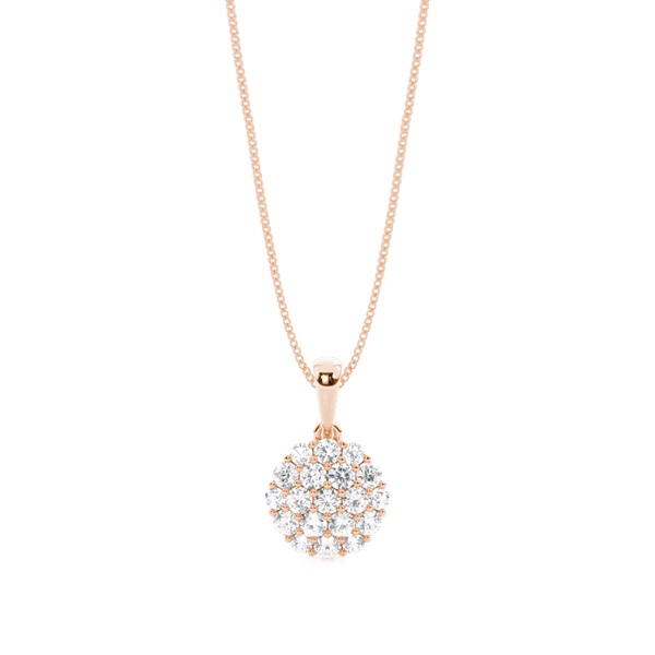 Pressure Setting Round Diamond Cluster Pendant