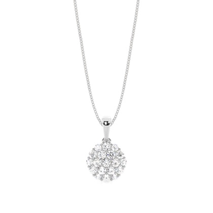 Pressure Setting Round Diamond Cluster Pendant