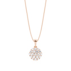 Pressure Setting Round Diamond Cluster Pendant