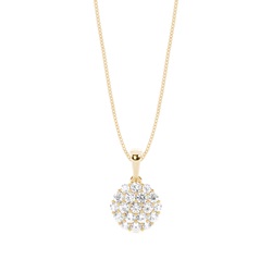 Pressure Setting Round Diamond Cluster Pendant